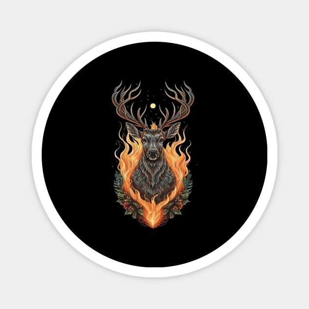 Dark deer Christmas Magnet by Word and Saying